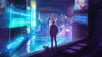 Capturing Moving Life Under Neon Lights, neon, lights, artist, artwork, digital-art HD wallpaper