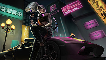 Lambo Girl, artist, artwork HD wallpaper