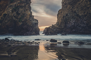 Pleiffer Beach Waves Dusk , waves, beach, dusk, nature HD wallpaper