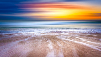 Beach Sunset, blue, summer, horizon, nature, dusk, sunset, ocean, beach HD wallpaper
