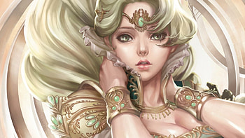 Jade, crown, girl, fantasy HD wallpaper