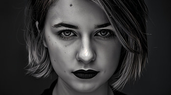 Dark Elegance: Ultra, dark, woman, portrait, Black & White, model HD wallpaper