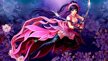 SWORD GIRL, sweet, sword, anime, girl, warrior HD wallpaper