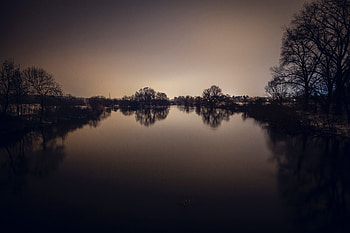 Nature, Trees, Sunset, Lake, Pond HD wallpaper