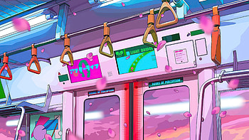 The Inescapable Illusion Of Time, train, pink, artist, artwork, digital-art HD wallpaper
