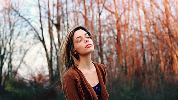 Girl Closed Eyes Hairs On Face , girls, model HD wallpaper