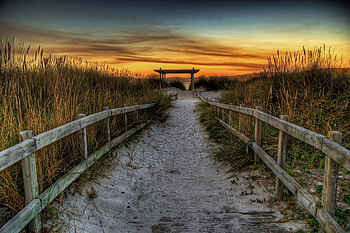 Nature, Sunset, Grass, Twilight, Sand, Bush, Dusk, Fencing, Planks, Board, Shed, Canopy, Fences HD wallpaper