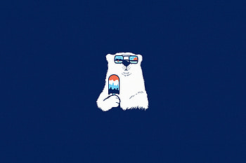 Polar Bear, minimal, summer HD wallpaper