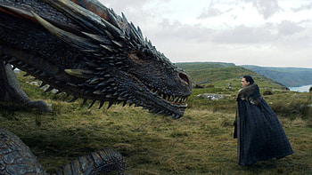 Jon Snow and Drogon, Dragon (Game Of Thrones) HD wallpaper