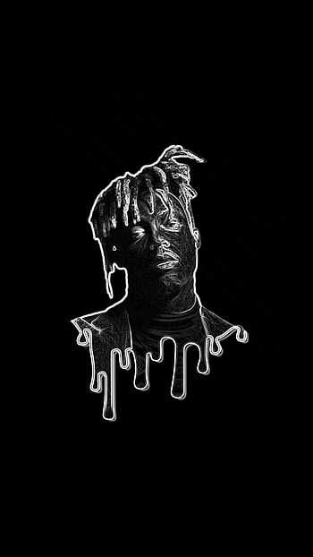 Juice wrld black, monochrome graphy, art, music, white, artist, edit, logo, drip, juice wrld, rapper HD phone wallpaper