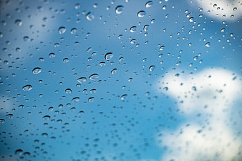 Sky, Drops, Macro, Blur, Smooth, Glass HD wallpaper
