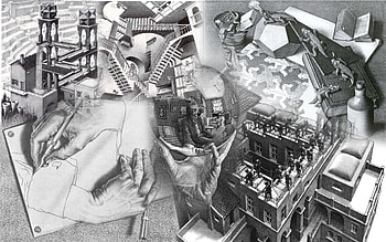 M.C. Escher, Other artist, Collage art, MC Escher HD wallpaper