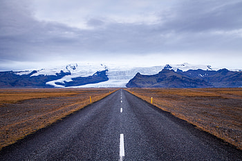 Nature, Mountains, Ice, Snow, Road, Markup, Asphalt, Iceland HD wallpaper