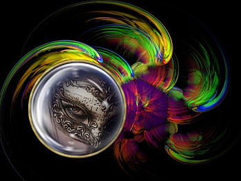 FRAKTAL, eyes, secrets, fractal, rainbow HD wallpaper