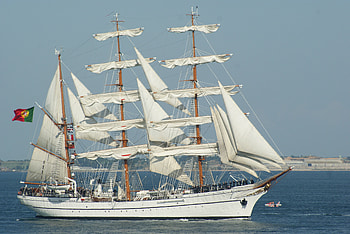 Sky, Sea, Miscellanea, Miscellaneous, Ship, Portugal HD wallpaper