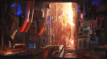 Akiton Street Scifi , scifi, artist, artwork, digital-art, artstation HD wallpaper