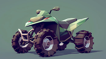 Stylish Low Poly Quad Bike -, quad HD wallpaper