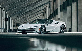 2021, Ferrari SF90 Stradale Assetto Fiorano, , white sports car, front view, exterior, new white SF90 Stradale, Italian supercars, Ferrari HD wallpaper