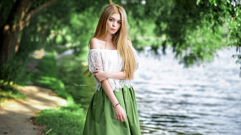 Blonde Girl Outdoors, blonde, girls, model HD wallpaper