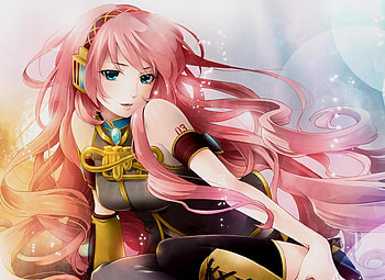 Megurine Luka, blue eyes, smile, cute, beautiful, vocaloid, pink hair, long hair, pretty HD wallpaper