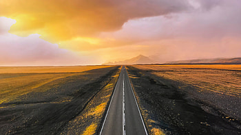 Black Asphalt Road During Sunset graphy graphy HD wallpaper