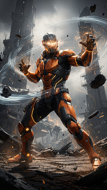 Psionic Vanguard | Mindforge Sentinel | Telekinetic Warden | Psi-Armor Guardian, superhero, Sci Fi HD phone wallpaper