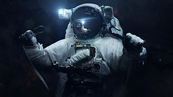 Dark space exploration, in U, format, Astronaut theme HD wallpaper