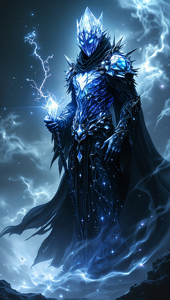 Celestial Warlock: Mystic , fantasy, lightning, crystal HD phone wallpaper
