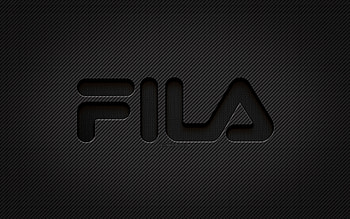 Fila carbon logo, , grunge art, carbon background, creative, Fila black logo, brands, Fila logo, Fila HD wallpaper