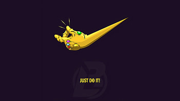 Just Do It Thanos , thanos, nike, superheroes, minimalism, minimalist, behance HD wallpaper