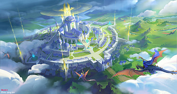 Enchanted Skyline: A Majestic Fantasy City in, fantasy, city, fantasy city HD wallpaper