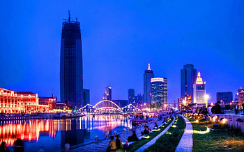 Cities, Night, Skyscrapers, China, Tianjin HD wallpaper