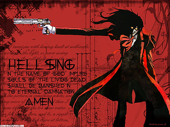 Hellsing, look me in the eye, red HD wallpaper