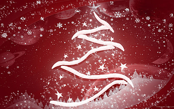 Red christmas tree, snow, christmas, high quality, clear, nice, christmas tree HD wallpaper