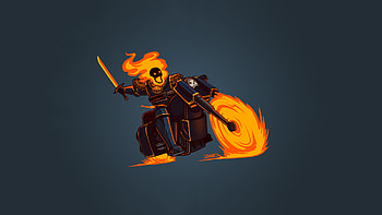 Ghost Rider Minimalism , ghost-rider, artwork, artist, digital-art, minimalism HD wallpaper