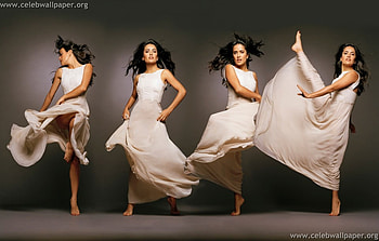 Salma Hayek, sweet pic, dancing, white dress, actress, female HD wallpaper