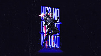 Star Wars, Neon, Boba Fett, dark, art HD wallpaper