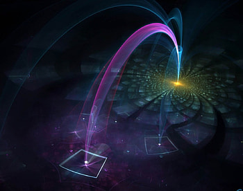 3D Light Show, arches, arca, 3d, lights, colors HD wallpaper