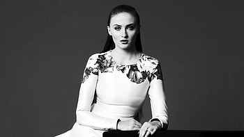 Sophie Turner, monochrome, 2018 HD wallpaper