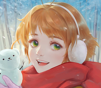 Cute, blonde, short hair, sakura kinomoto, artwork HD wallpaper