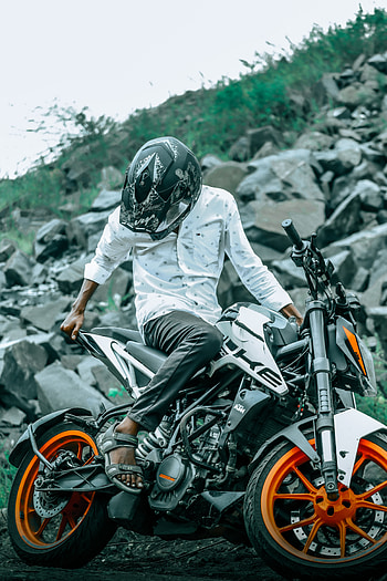 RIDER, automotive lighting, motorcycle, helmet, 250, duke200 HD phone wallpaper