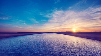 Sunset Water 2, water, sunset, nature HD wallpaper