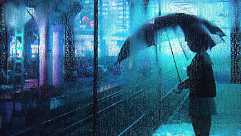 Waiting in rain, artist HD wallpaper