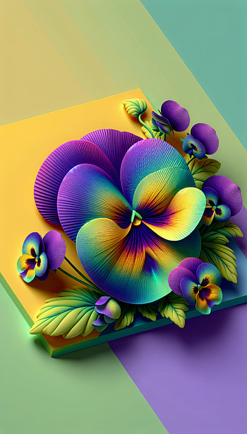 Vibrant Pansy Bloom , flower, colorful, Artwork, floral HD phone wallpaper