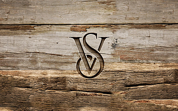 Victorias Secret wooden logo, , wooden backgrounds, brands, Victorias Secret logo, creative, wood carving, Victorias Secret HD wallpaper