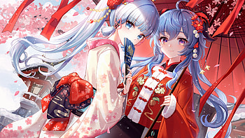 Ganyu Kamisato Ayaka Genshin Impact HD wallpaper