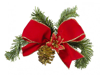 Christmas bow, branches, pinecone, bow, red HD wallpaper