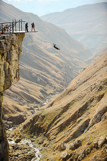 Mountain bungee jumping, Breathtaking scenery, Extreme sport, Adrenaline rush HD phone wallpaper