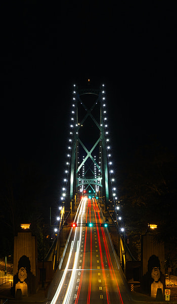 Night, Lights, Dark, Road, Bridge, Illumination, Lighting HD phone wallpaper