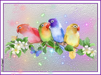 BIRDS ON A BRANCH, BRANCH, BIRDS, ART, ABSTRACT HD wallpaper